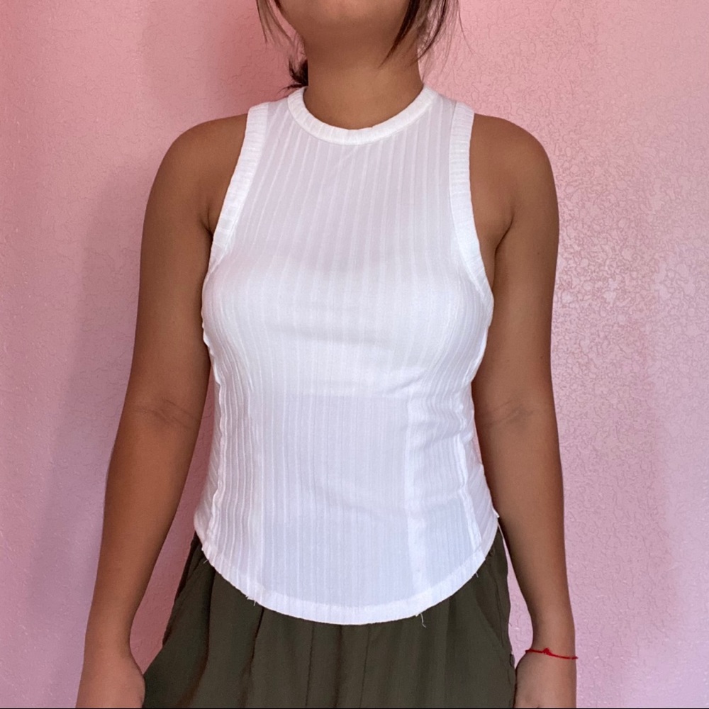 White brand new gorgeous lace tank top